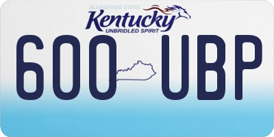 KY license plate 600UBP