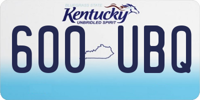 KY license plate 600UBQ