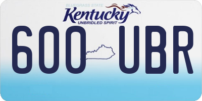 KY license plate 600UBR