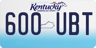 KY license plate 600UBT