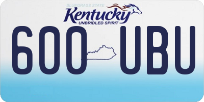 KY license plate 600UBU