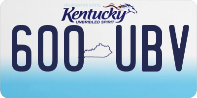 KY license plate 600UBV