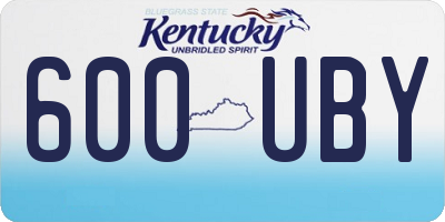 KY license plate 600UBY