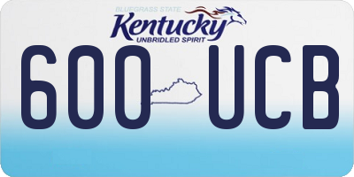 KY license plate 600UCB
