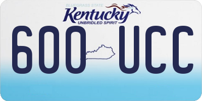KY license plate 600UCC