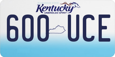 KY license plate 600UCE