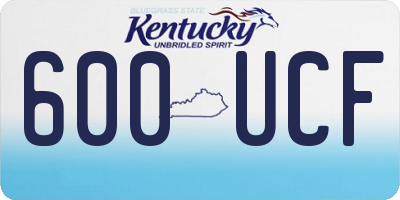 KY license plate 600UCF