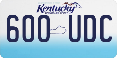 KY license plate 600UDC