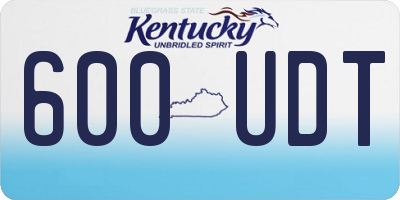 KY license plate 600UDT