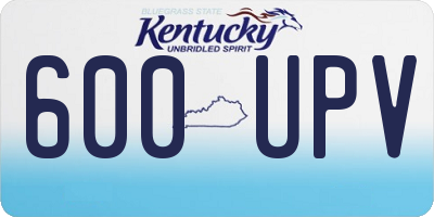 KY license plate 600UPV