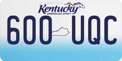 KY license plate 600UQC