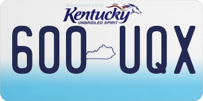 KY license plate 600UQX