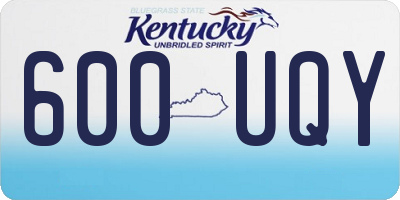 KY license plate 600UQY