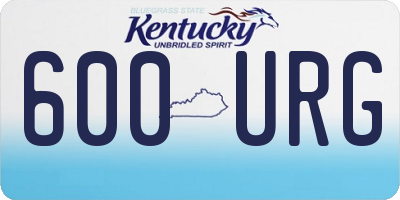 KY license plate 600URG