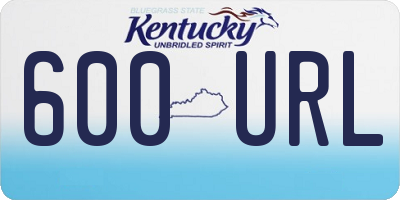 KY license plate 600URL