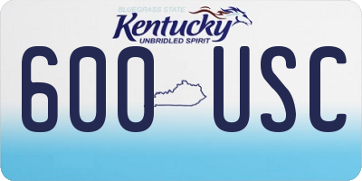 KY license plate 600USC