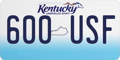 KY license plate 600USF