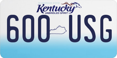 KY license plate 600USG