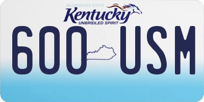 KY license plate 600USM