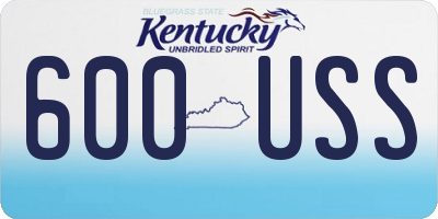 KY license plate 600USS