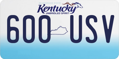 KY license plate 600USV