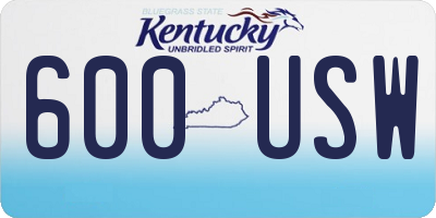 KY license plate 600USW