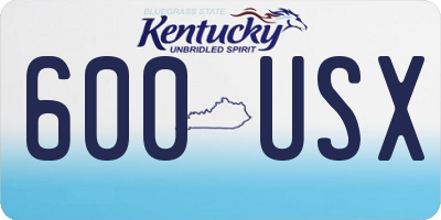 KY license plate 600USX
