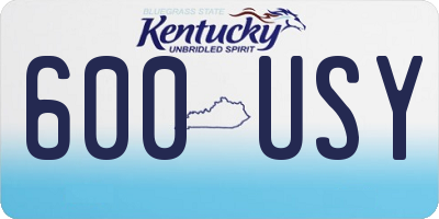 KY license plate 600USY
