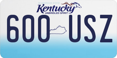 KY license plate 600USZ