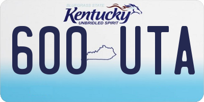 KY license plate 600UTA