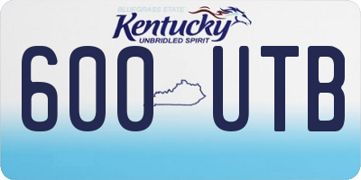 KY license plate 600UTB