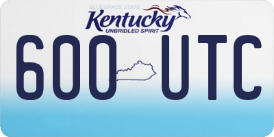 KY license plate 600UTC
