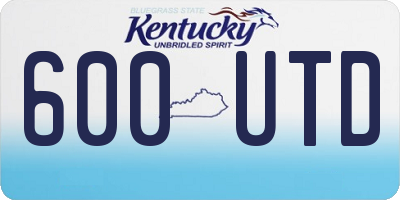 KY license plate 600UTD