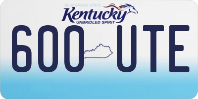 KY license plate 600UTE