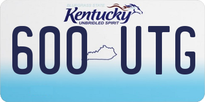KY license plate 600UTG