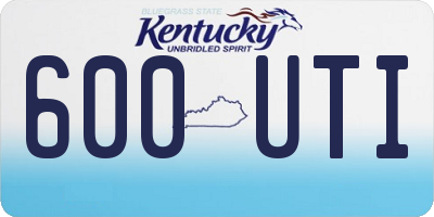 KY license plate 600UTI