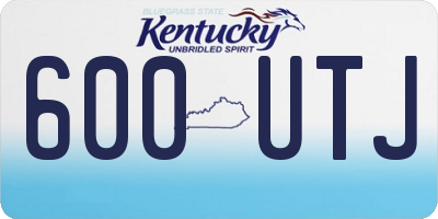 KY license plate 600UTJ