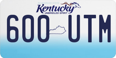 KY license plate 600UTM