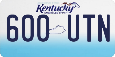 KY license plate 600UTN