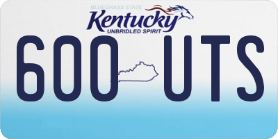 KY license plate 600UTS