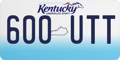 KY license plate 600UTT
