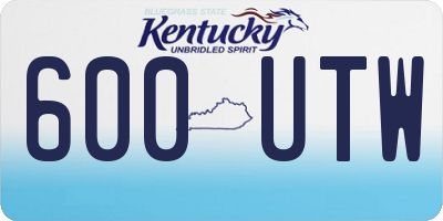 KY license plate 600UTW
