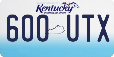 KY license plate 600UTX