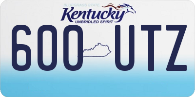 KY license plate 600UTZ