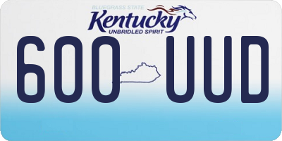 KY license plate 600UUD