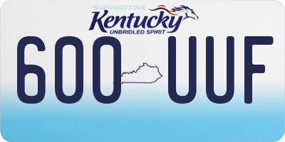 KY license plate 600UUF