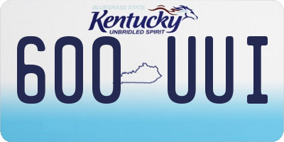 KY license plate 600UUI