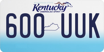 KY license plate 600UUK