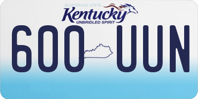 KY license plate 600UUN