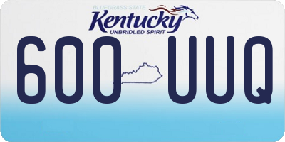 KY license plate 600UUQ